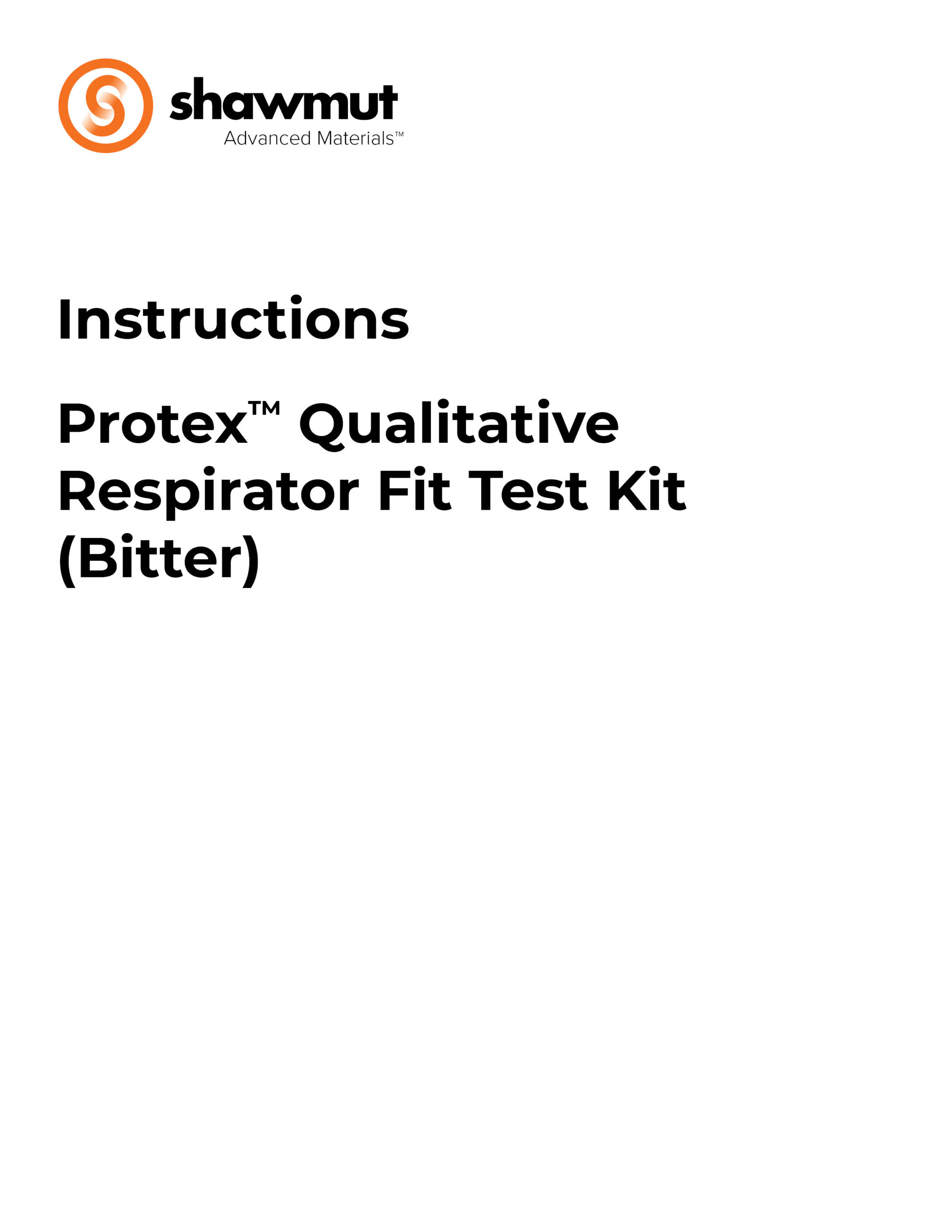 Protex™ Qualitative Respirator Fit Test Kit Instructions_Bitter