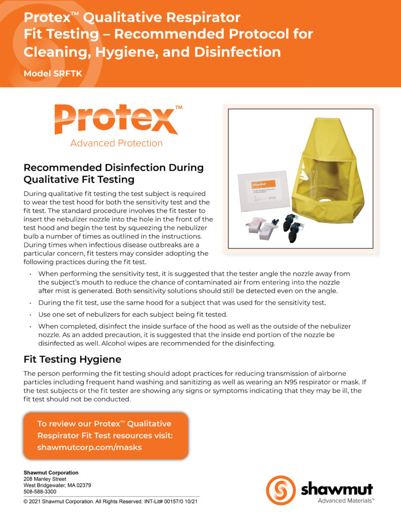 Protex™ Qualitative Respirator Fit Test Kit_Cleaning and Hygiene
