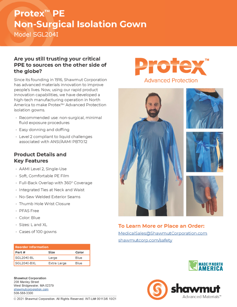 Protex PE Gown, Model SGL204I