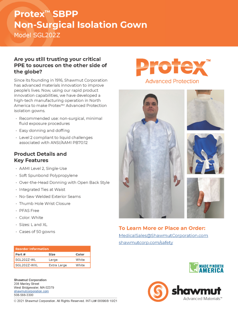 Protex SBPP Gown, Model SGL202Z