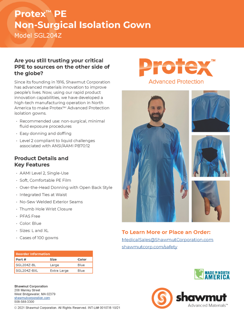 Protex PE Gown, Model SGL204