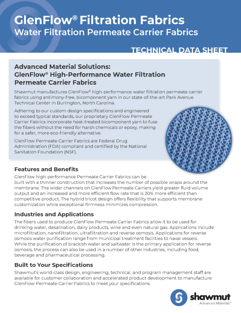 Shawmut GlenFlow Filtration Technical Data Sheet